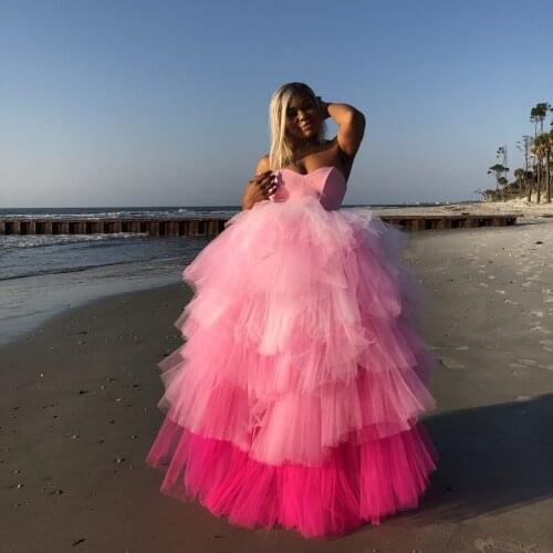 Photoshoot Tulle Women Tops Pink Huge Bow Puffy Ruffled Top Girls Party Prom Formal Event Wear Pleated Tops Women