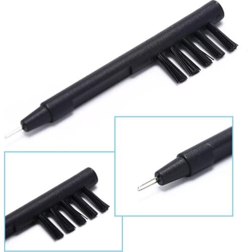 1PCS Black Mini Cleaning Brush With Loop and Magnet ABS & Nylon Material Ear Care for Hearing Aids and Earphones Cleaning Tool