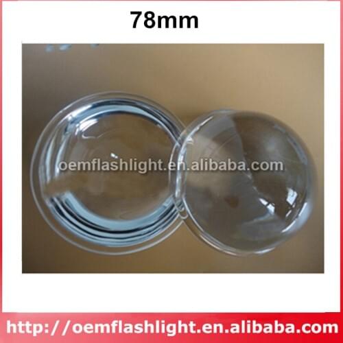 78mm Optical Glass LED Lamp Concave-convex Lens - 1pc