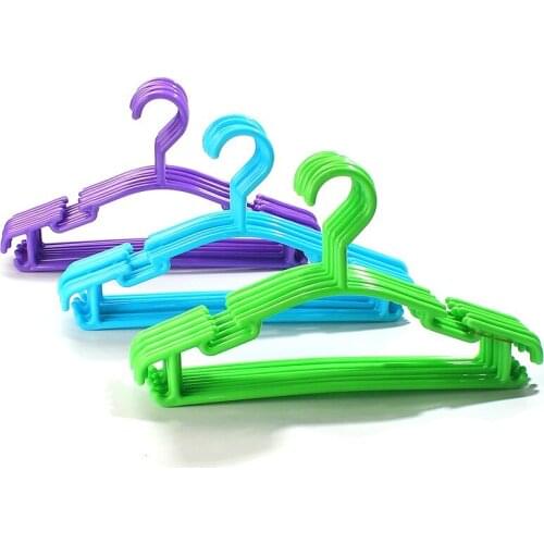 10Pcs Kids Children Toddler Baby Clothes Coat Plastic Hangers Hook closet organizer Space Saving Hanger Household clothing rack