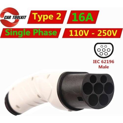 16A EV PLUG Single Phase IEC 62196 Type 2 Male EV Connector Electric Car Charger AC Charging Power Supply Station Side 110V-250V