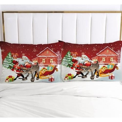 2pc Pillow Case Pillowcase 50x70 50x75 Decorative Pillow Cover Christmas Santa Claus Cartoon Kids Bedding for Baby Children