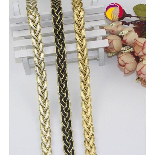 20 Yards Braid Ribbon Lace Golden Braid Webbing Clothing Accessories Decoratation Edges 1.1cm Width Eco-friendly Lace Trim Bands