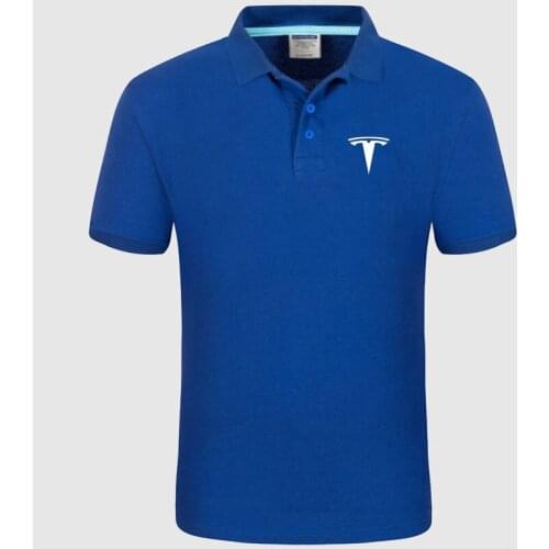2021 fashion summer New Polo Shirt Tesla logo Cotton Polo shirt Short Sleeve High Quantity polo shirts M