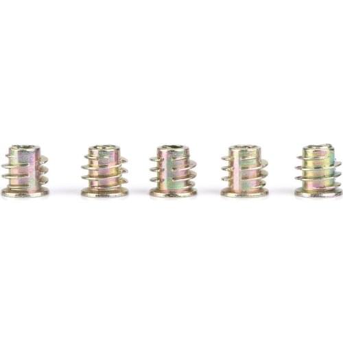 3 Types 50Pcs/100Pcs M4*8/10mm M5*10/13mm Zinc Alloy Inside Hex Socket Insert Fastener Nuts for Wood Furniture Fasteners
