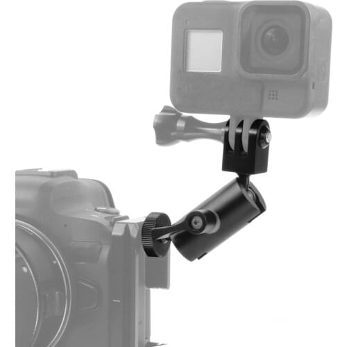 360 Rotate Adjustable Cold Shoe 1/4" Mount / Action Camera Tripod Adapter for Monitor Light Bracket for GoPro 9 8 Insta360 ONE R