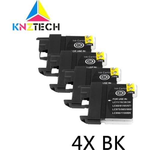 4X black Ink Cartridge LC11 LC16 LC38 LC39 LC60 LC61 LC65 LC67 LC975 LC980 LC985 LC990 LC1100 185C 195C 9805C