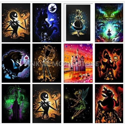 Disney Full Square Round 5d Diy Diamond Painting Tyrant Heart Embroidery Witch Villain Handmade Cartoon Picture Diamond Mosaic