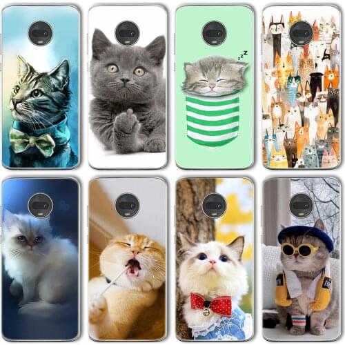 Ciciber Cat Cute Pet Case For Motorola Moto G9 G30 G10 G8 E7 E6S G7 G6 E6 G5 G5S E5 One Macro Plus Play Power Lite Silicone Capa