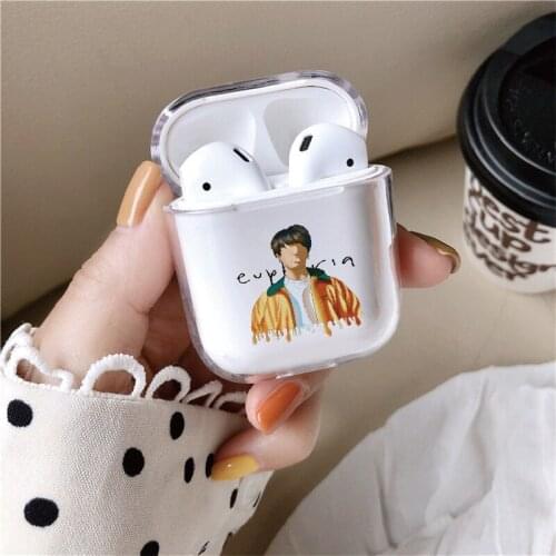 EUPHORIA JUNGKOOK Run Ep 33 Memes Earphone Case For Apple AirPods 2 1 Gen Clear Soft Protective Headphone Cover Accessories
