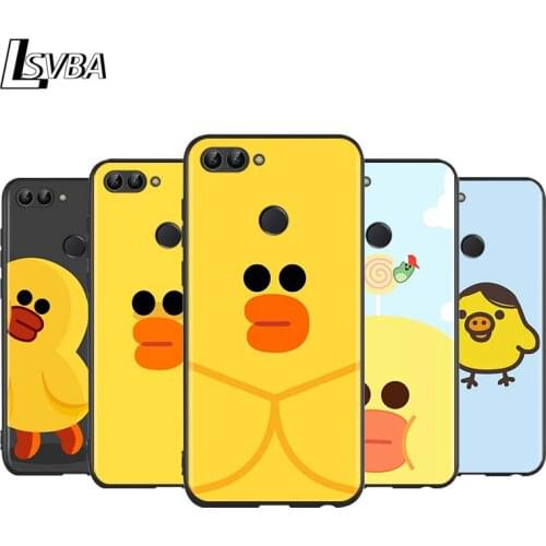 Cool yellow duck for Huawei P Smart Z S Plus 2020 2019 Nova 5T 5i 5 4e 4 3i 3e 3 2i Phone Case Bright Black Cover