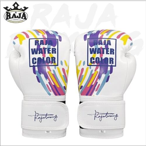Raja 6oz Childrens Boxing Gloves Graffiti Pattern Judo Combat Training Muay Thai glove Pu Boxing Training Kit Sports Fitness