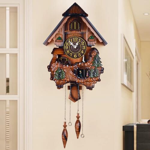 European Solid Wood Childrens Clocks Pendulum Clocks Creative Living Room Decoration