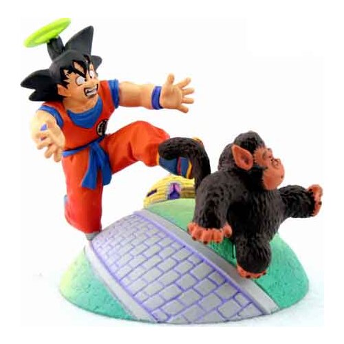 BANDAI Dragon Ball Action Figure Genuine Scene Big Egg 28 Son Goku Catching Orangutan Rare Model Decoration Toy