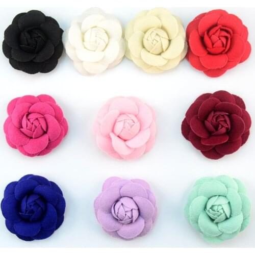 120pcs/lot 10 Color 7cm Budding Stereo Cabbage Roses Felt Flowers Wedding Decoration Clothing Shoes Garment Accessories TH219