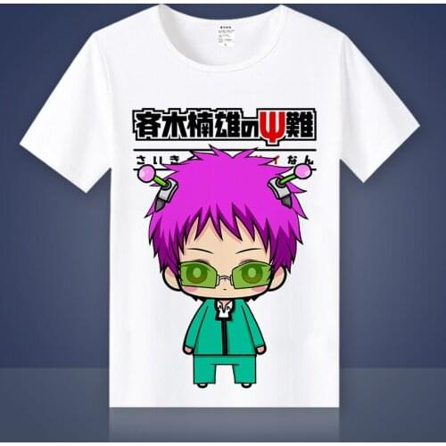 The Disastrous Life of Saiki Kusuo Cosplay T Shirt Saiki Kusuo Cartoon Print Summer T-Shirt Women/Men Casual Top Tee tshirt