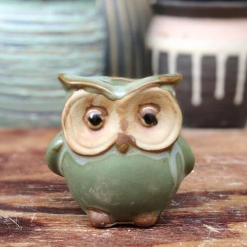 Flowerpot Stable Cute Small Desk Plant Pot Creative Design Succulent Planter for Garden Owl Shape Ceramic Flowerpot