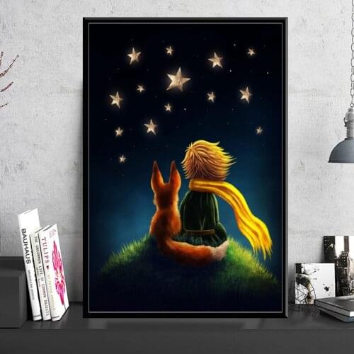 Canvas Painting Wall Artwork Printed The Little Prince Movie Modular Pictures Nordic Nursery Poster Children Room Home Decor
