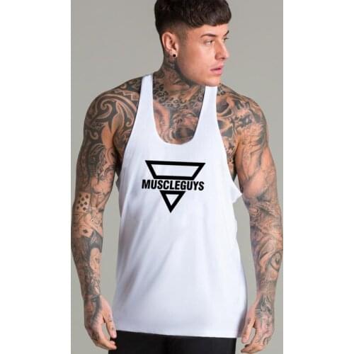 New Gym Tank Tops Men Fashion Brand Vest Singlets Casual Cotton Muscle Undershirt Clothing Bodybuilding Fitness Sleeveless Shirt