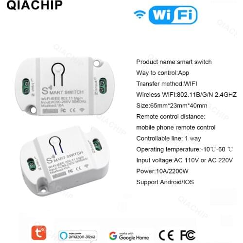 Mobile Phone Wifi Remote Control Switch Smart Home Receiver 1 Relay 110V 220V Tuya App Timer Module wifi light switch