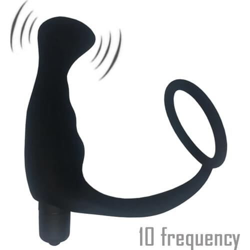 Soft Silicone Anal Butt Plug Vibrator 10 Speeds Sex Toy For Man Ring Penis Prostate Massage Male Vibrators Sex Products