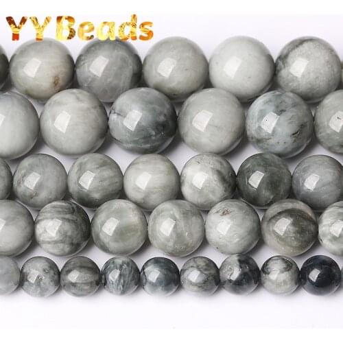 5A Quality Natural Grey Hawk Eye Stone Beads 6 8 10mm Round Loose Charm Beads For Jewelry Making DIY Women Bracelets Accessories