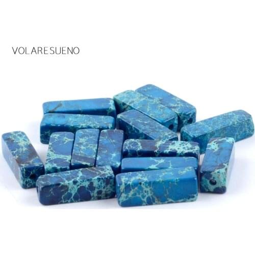 Natural Light Blue Sea Sedimen Jaspers Stone Loose Beads For Jewelry Making 4*13mm Spacer Beads Fit Diy Bracelet Accessory 15