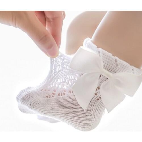 1 Pair Girls Socks Cotton Big Bow Socks Lovely Toddler Girl Socks Baby Stuff for Girl Infant Ctue Socks 0-3Y