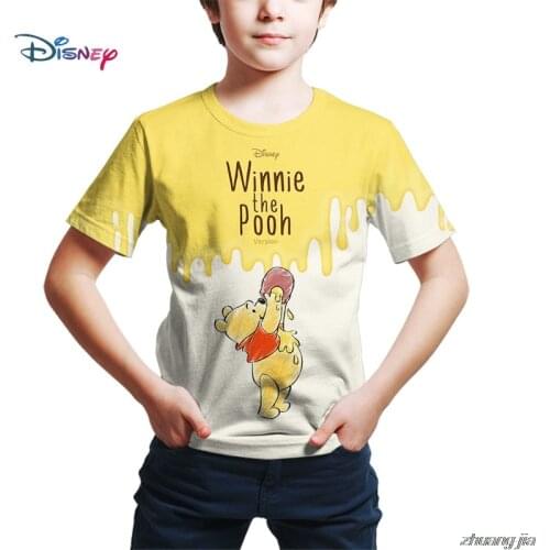 New Boys/Girls T-Shirt Cartoon disney clothing Winnie the Pooh Children Summer Short Sleeve 3D Printed Cute Kids Tops 4T-14T