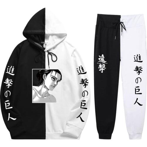 New Japanese Anime Attack on Titan Hoodie Pants Casual Men Women Tracksuits Casual Jogging Suits Harajuku