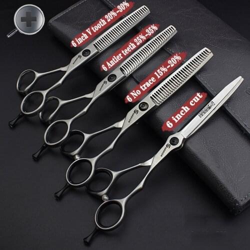 New Professional 6 Inch Salon Cutting Tools Barber Hairdressing Scissors Tools Style Scissors Anti-slip Wear-resistant Logo Free