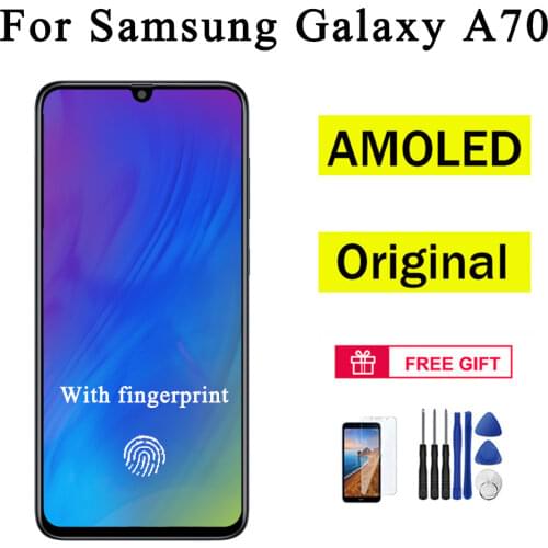 Original 6.7'' AMOLED LCD Display for Samsung Galaxy A70 LCD Screen for Samsung A70 A705F Display Touch Digitizer Assembly Parts