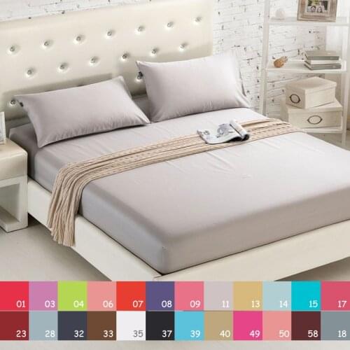 Fitted Sheet Mattress Cover Solid Color Sanding Bedding Linens Bed Sheets With Elastic Band Double Queen Size Bedsheet 180X200CM