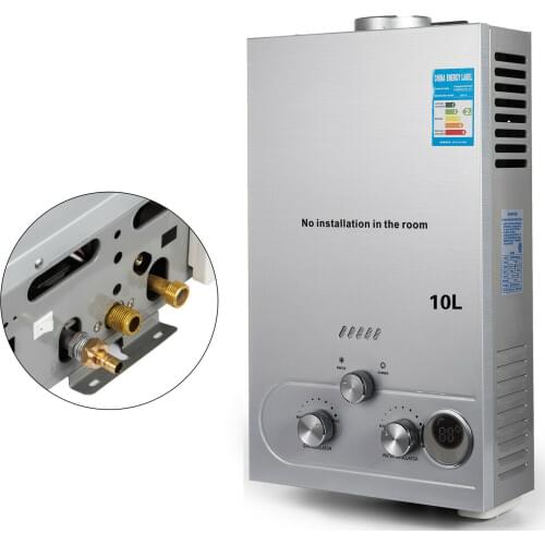 10L LNG Water Heater Gas Propane Instantaneous Water Heater Tankless Instant Boiler with Shower Head and LCD Display