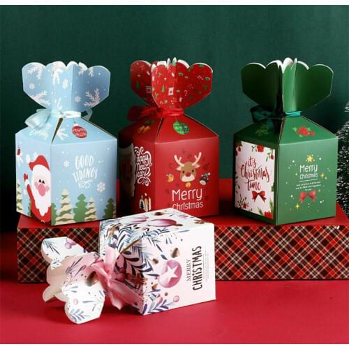 Christmas 10-20X Candy Boxes Storage Childrens Package Pouch Gift Bags Party Paper Carrier Xmas Kids Reusable Bags Creative