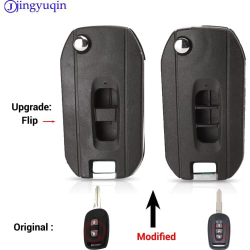 Jingyuqin 10ps Folding Car Key Case 2/3 Buttons Remote For CHEVROLET CAPTIVA Car Key Modified Blank Key Shell Cover