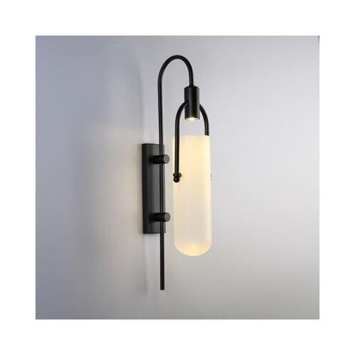 Nordic Black golden wall lamp white glass shade bedroom Bedside Restaurant Aisle Wall Sconce bathroom indoor lighting fixtures