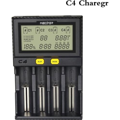 MiBoxer C4 Battery Charger, Ni-MH Lithium Battery Charger with AA AAA 18650 Discharge Test Capacity