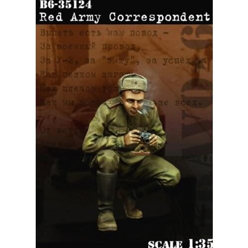 1/35 Red Army Correspondent Resin kit soldiers GK Military subject matter of WWII Scene combination Uncoated No colour