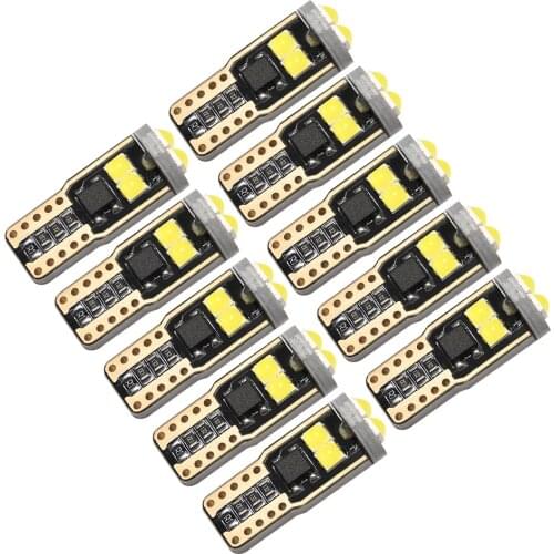 10Pcs T10 W5W WY5W 2825 Super Bright LED Canbus No Error Car Interior Reading Dome Lights Auto Parking Lamp Wedge Tail Side Bulb