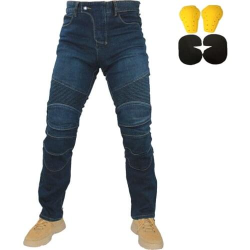 2020 Embroidery Motorcycle Leisure Motorcycle Mens Outdoor Summer Riding Jeans Motorpoof Jeans With Protect Gears
