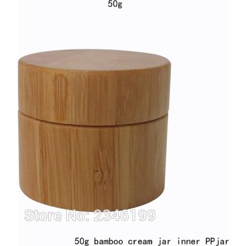 50ML 50G 10pcs/lot New Arrival Bamboo Wooden Cosmetic Jar, Empty Facial Cream Container, DIY Bamboo Hand Cream Refillable Box