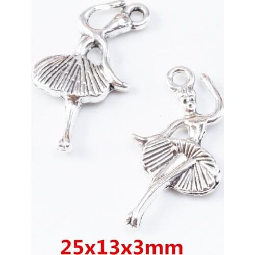 50 pieces of retro metal zinc alloy girl pendant for DIY handmade jewelry necklace making 7004