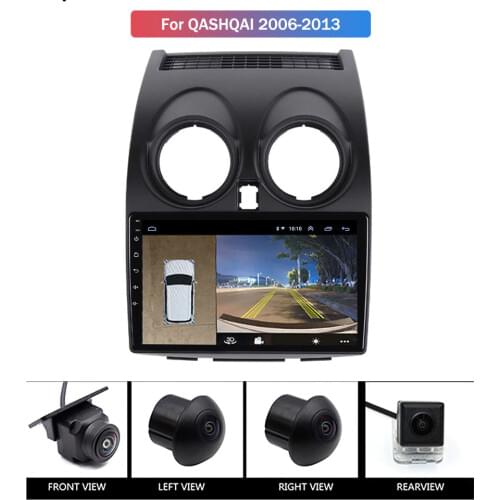 Car Radio Multimidia Video Player GPS For Nissan Qashqai 1 J10 06-13 2 din dvdAnd 360 panoramic imaging system combined into one
