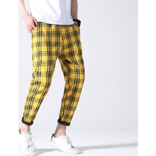 Plaid Casual Pants Men Slim Fit Spring Joggers Men 2020 New Streetwear Mens Pants Cotton Women Trousers