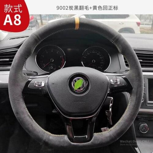 Steering Wheel Cover For VW Volkswagen CC Tiguan Teramont polo Tayron Lamando Passat Suede Leather Hand Grip Car Accessories