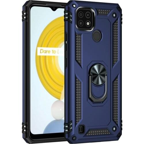 Realme C21 Luxury Case Realmi C 21 Back Panel Magnet Ring Car Phone Holder Shell for OPPO Realme C21 Case Hard Cover Shockproof