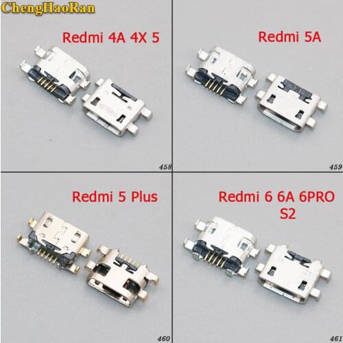 ChengHaoRan 5PCS 10PCS 5pin micro usb jack connector charging port socket female for xiaomi redmi 4A 4X 5 5A 5PLUS 6 6A 6PRO S2