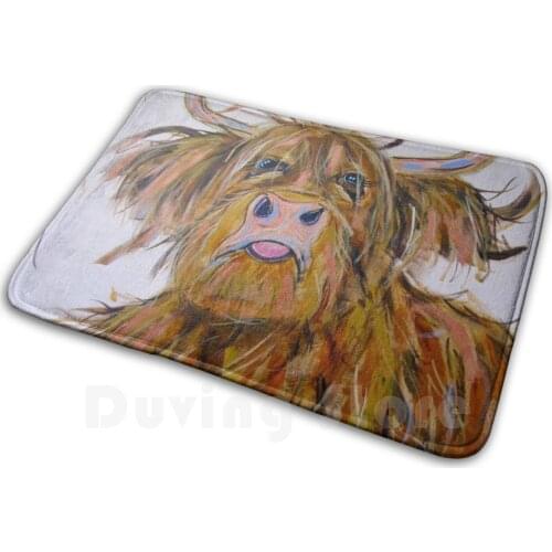 Hubba Bubba Mat Rug Carpet Anti-Slip Floor Mats Bedroom Highland Cow Highland Cattle Highland Coo Highland Cow Painting