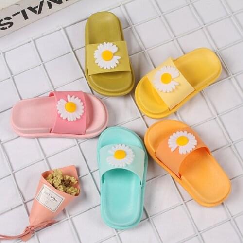 Summer Casual Beach Shoes for Boys and Women Indoor and Outdoor Home Shoes Chrysanthemum Solid Soft Sole Childrens Slippers